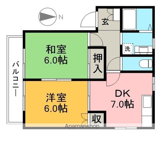 フレグランス白岩Ⅰ 101号室 間取り
