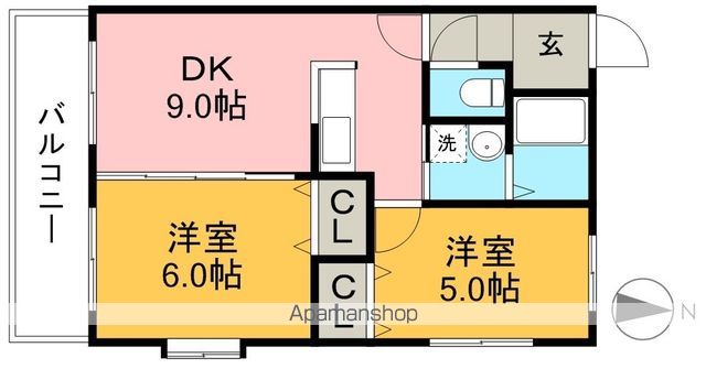 ハイツ六泉Ⅲ 401号室 間取り