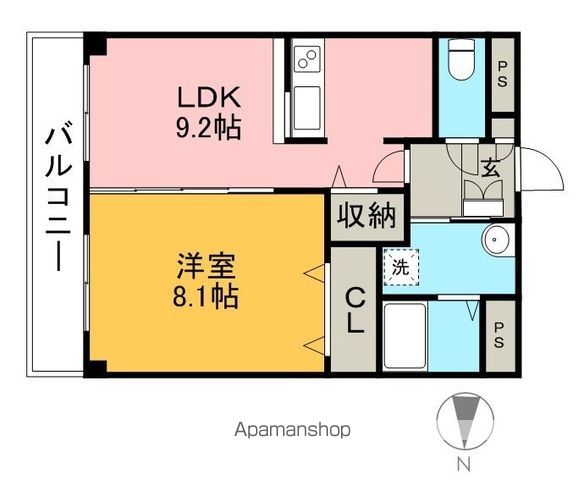 プラテリア．Ｎ 307号室 間取り