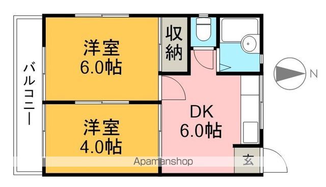 ハイツ中の島 202号室 間取り