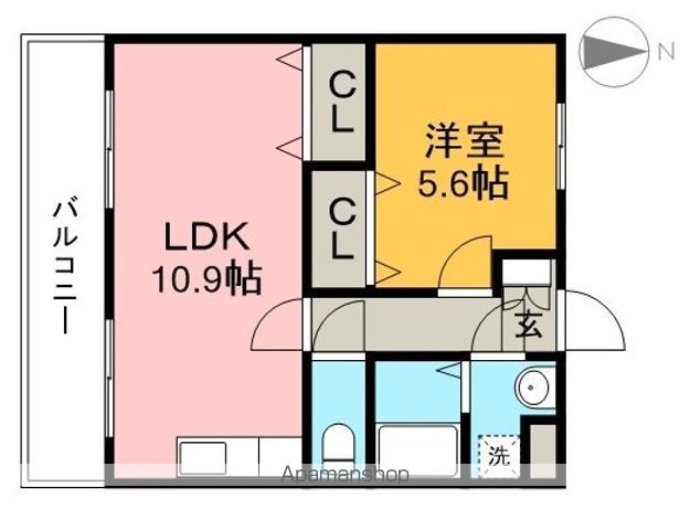 マリベール比島 401号室 間取り