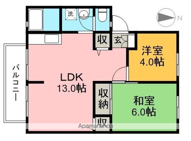 イチゴハイツⅠ　Ａ棟 201号室 間取り