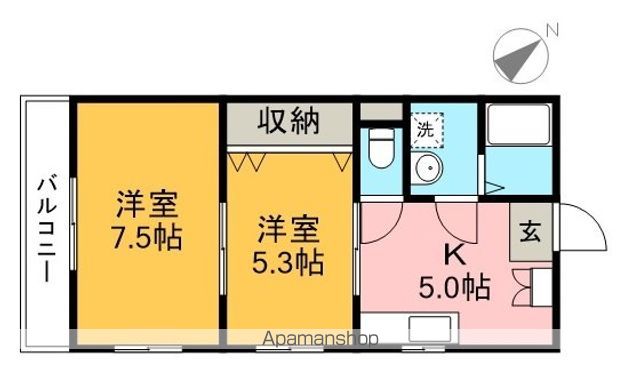 メロディーハイム愛宕山 602号室 間取り