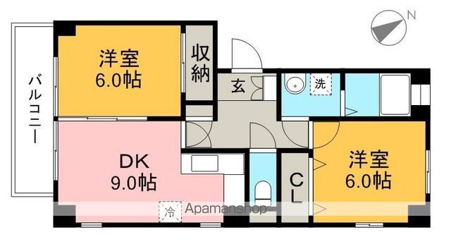 フォンテーヌ竹島 201号室 間取り