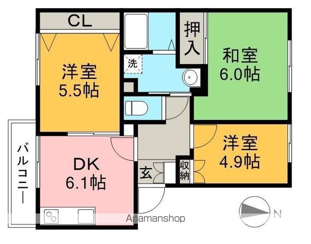 フォレスト蜂の巣Ⅱ 205号室 間取り