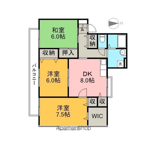 ファミール・ド・鹿児　Ａ棟 201号室 間取り