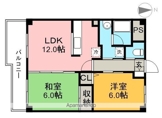 パールグランデ 405号室 間取り
