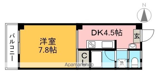 Ｂｅｎｅｆｉｔ　ＨＡＲＩＭＡＹＡ 201号室 間取り