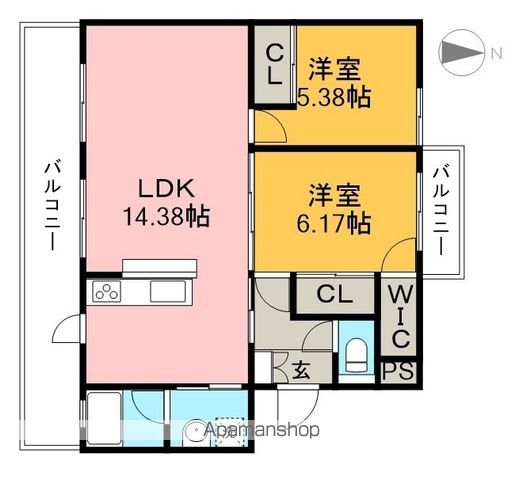ＴＥＲＲＡＣＥⅠ 202号室 間取り