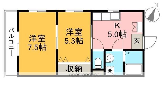 メロディーハイム愛宕山 601号室 間取り