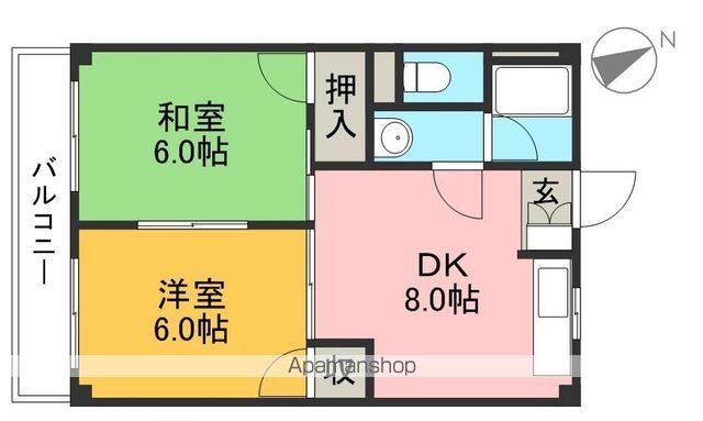 スカットハイツ 203号室 間取り