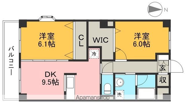 ロイヤル西御座 203号室 間取り