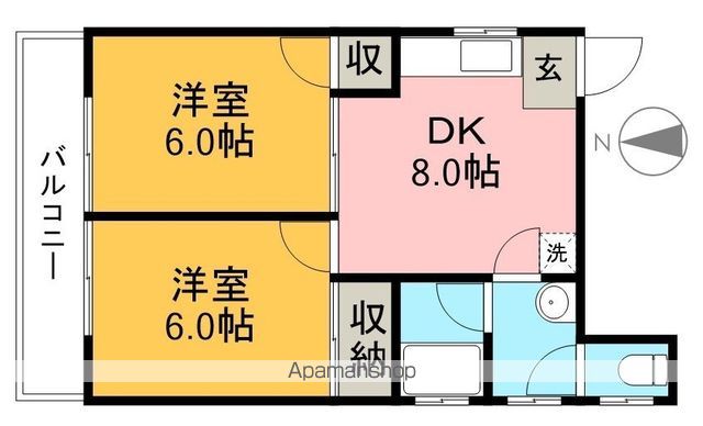メゾンアサヒ 402号室 間取り