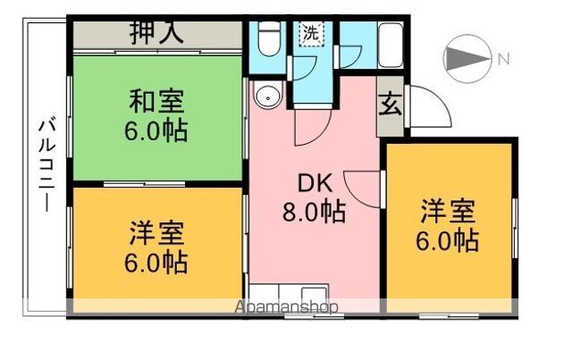 コーポアバンテ 2A号室 間取り