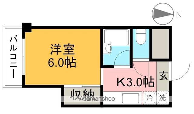 コーポ舟入川 403号室 間取り