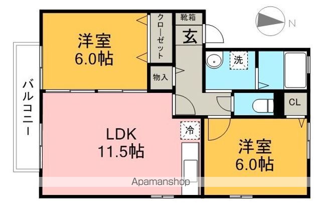 ボナール 201号室 間取り