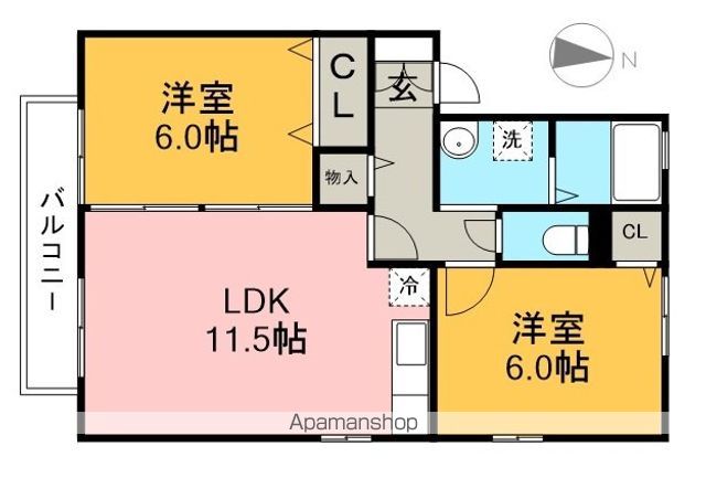 ボナール 201号室 間取り