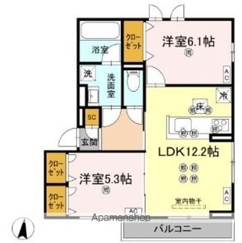 ステラヴィータ　Ａ棟 101号室 間取り