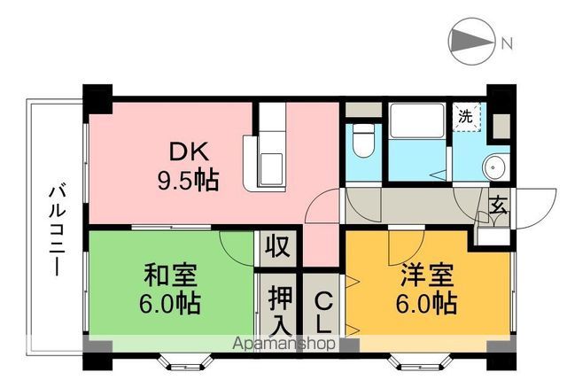 パインコート札場 301号室 間取り