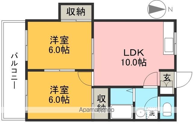 クレセント南久万 203号室 間取り
