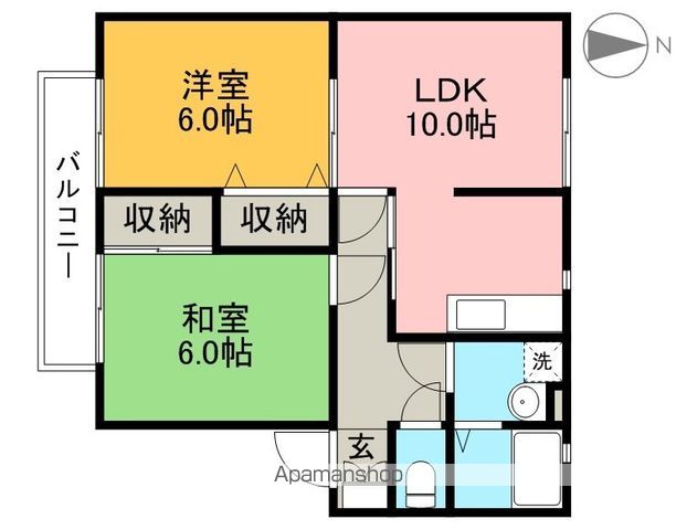 アムール　Ｂ棟 201号室 間取り