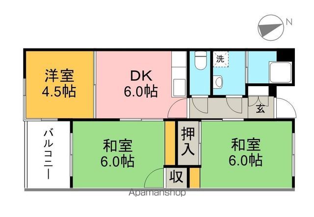 コーポ山下 506号室 間取り
