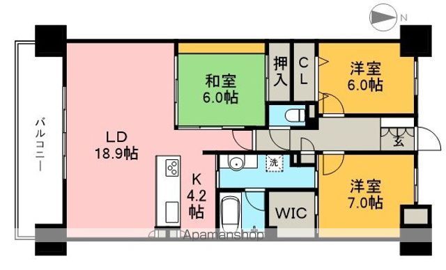 アルファステイツ御座 906号室 間取り