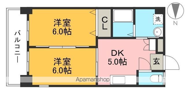 メロディハイム稲荷町 201号室 間取り