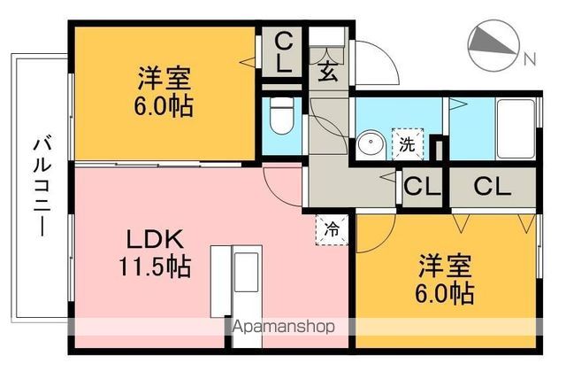 ウィルモア　　ウエスト 203号室 間取り