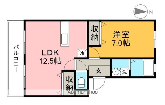 コーポ一宮Ⅰ 202号室 間取り