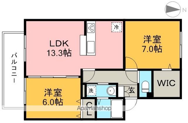 セジュール　ウィルモア 202号室 間取り
