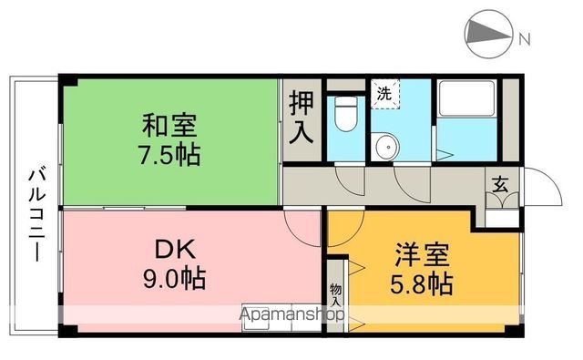 ミルキーハウス南棟 206号室 間取り