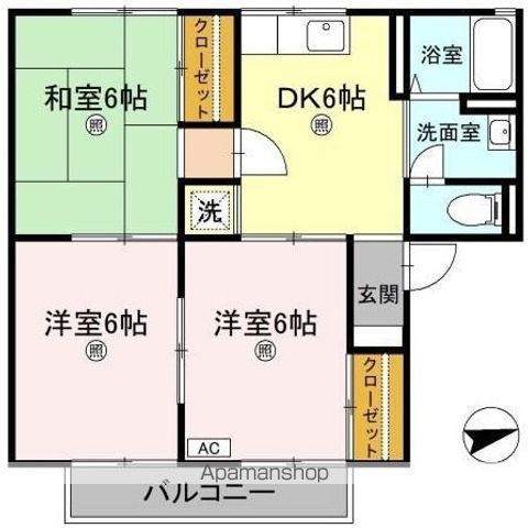 セジュールかもべ 201号室 間取り