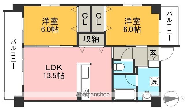 プロスペリタ上町 303号室 間取り