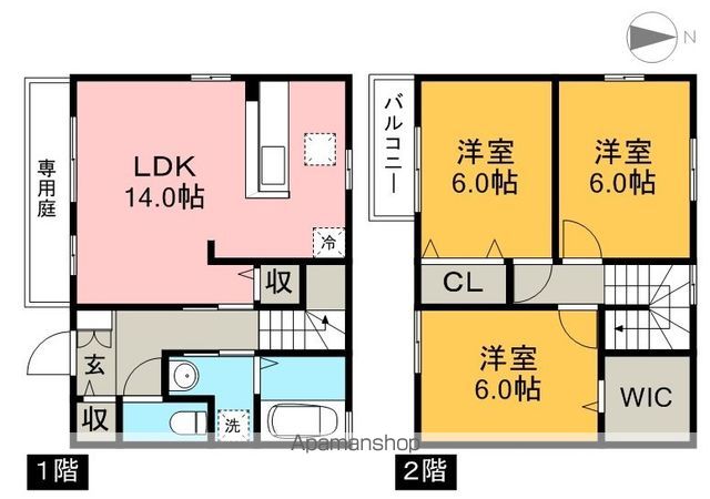 ディアコート札場　Ｃ棟 101号室 間取り
