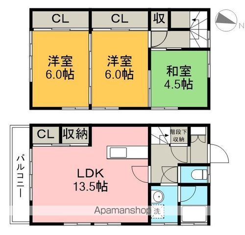 ハイツいまいⅠ　北棟 107号室 間取り