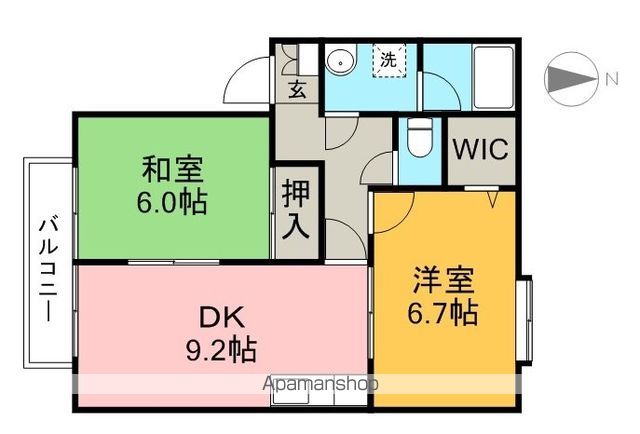 フォブール篠原 202号室 間取り