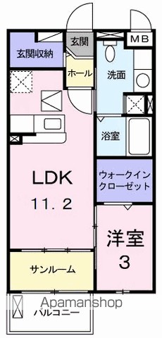 サンリット・ヒル　みづき 104号室 間取り