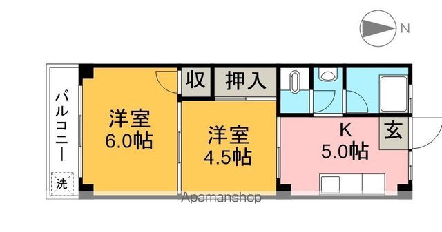 吾反田 7号室 間取り