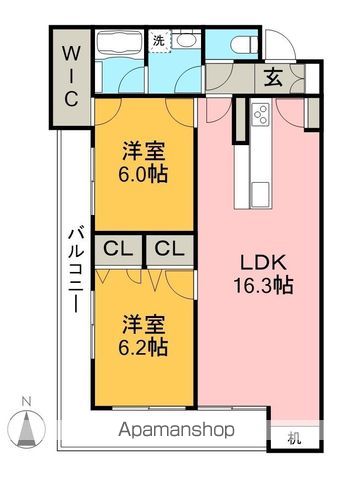 ＢＥＲＥＯ　ＨＡＲＥ 201号室 間取り
