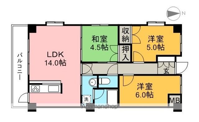 グランディ 203号室 間取り