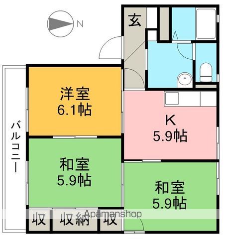 クレセント・トウヨウ　Ａ棟 201号室 間取り