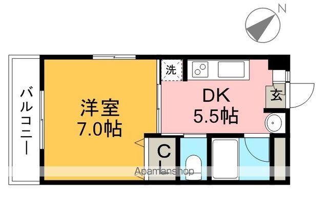 オレオール池 402号室 間取り