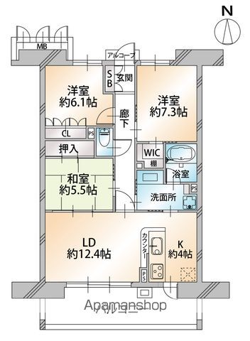 サーパスシティ桜井町 1203号室 間取り