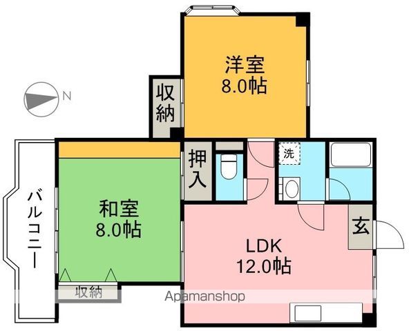 比島セブンコーポ 21号室 間取り
