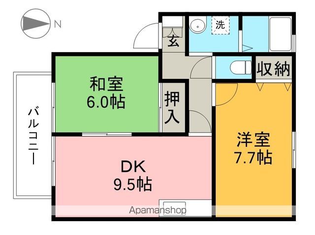グランシャリオ　Ｂ 102号室 間取り