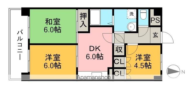 アーバンハイツ上町 303号室 間取り