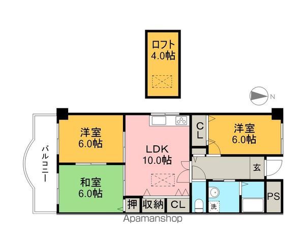 プロムナード万々 303号室 間取り