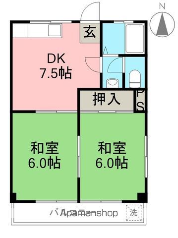 第３コーポ谷内 301号室 間取り