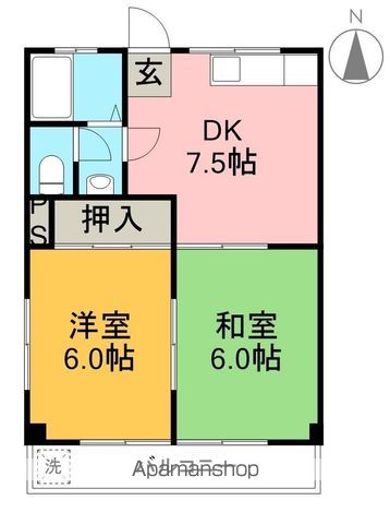 第３コーポ谷内 102号室 間取り